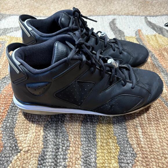 Air Jordan 6 Retro Black 317254-011 Nike Football Cleats VI Men’s Sz 13 No Box - Picture 5 of 7